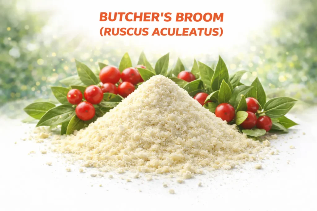 Butcher’s Broom extract powder botanical ingredient used for circulation support